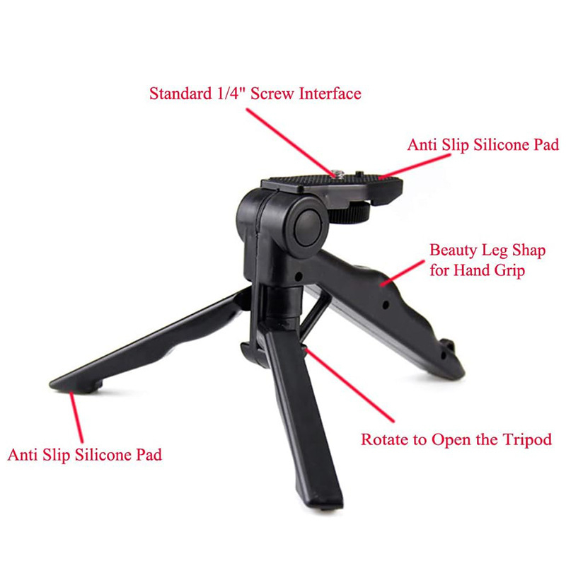 Összecsukható telefontartó hot shoe csatlakozással, kompatibil mobiltelefonokkal és mirrorless/DSLR kamerákkal — többfunkciós állvány/tripod a vízszintes és függőleges felvételekhez, élő közvetítéshez ideális