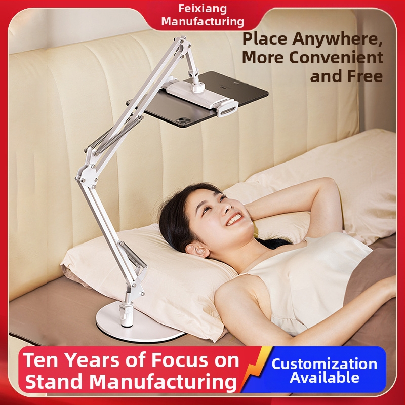 Konzolový stojan na tablet na nočnú skrinku, skladací, 360° otáčanie, bez montáže, univerzálny pre iPad, zliatina hliníka