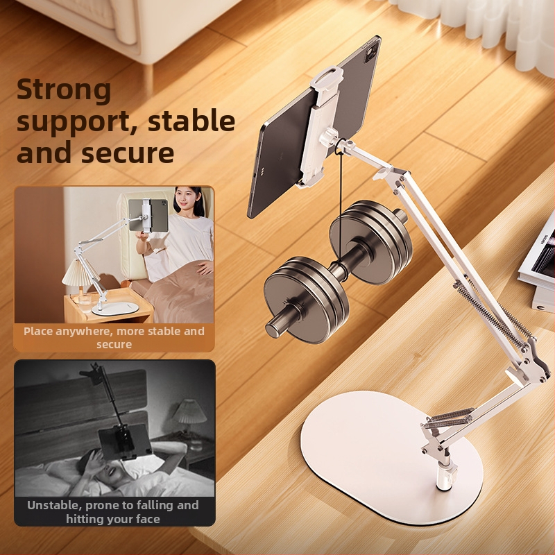 Konzolový stojan na tablet na nočnú skrinku, skladací, 360° otáčanie, bez montáže, univerzálny pre iPad, zliatina hliníka