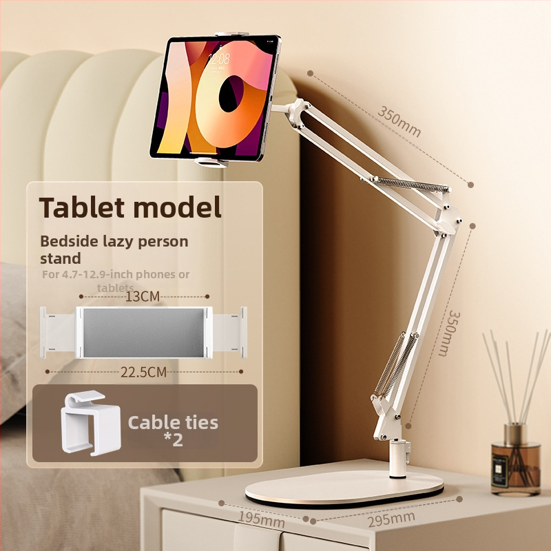 Konzolový stojan na tablet na nočnú skrinku, skladací, 360° otáčanie, bez montáže, univerzálny pre iPad, zliatina hliníka