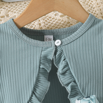 Σετ δύο τεμαχίων για κορίτσια: Φλοράλ φόρεμα χωρίς μανίκια και κοντό μονόχρωτο ζακετάκι, Πολυεστέρας 97%