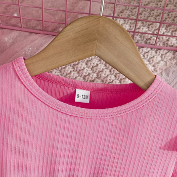 Σετ δύο τεμαχίων για κορίτσια από βαμβάκι με μοτίβο γάτα-καρδιά, μακρυμάνικη μπλούζα και κοντά παντελόνια, για ηλικίες 1–3 ετών