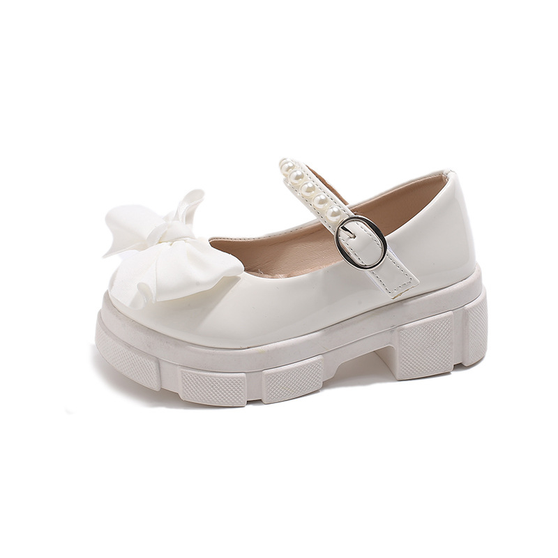 Dječje PU kožne cipele, korejskog stila, s mašnicom, platformom, Velcro zatvaračem, za djevojčice od 4 do 12 godina
