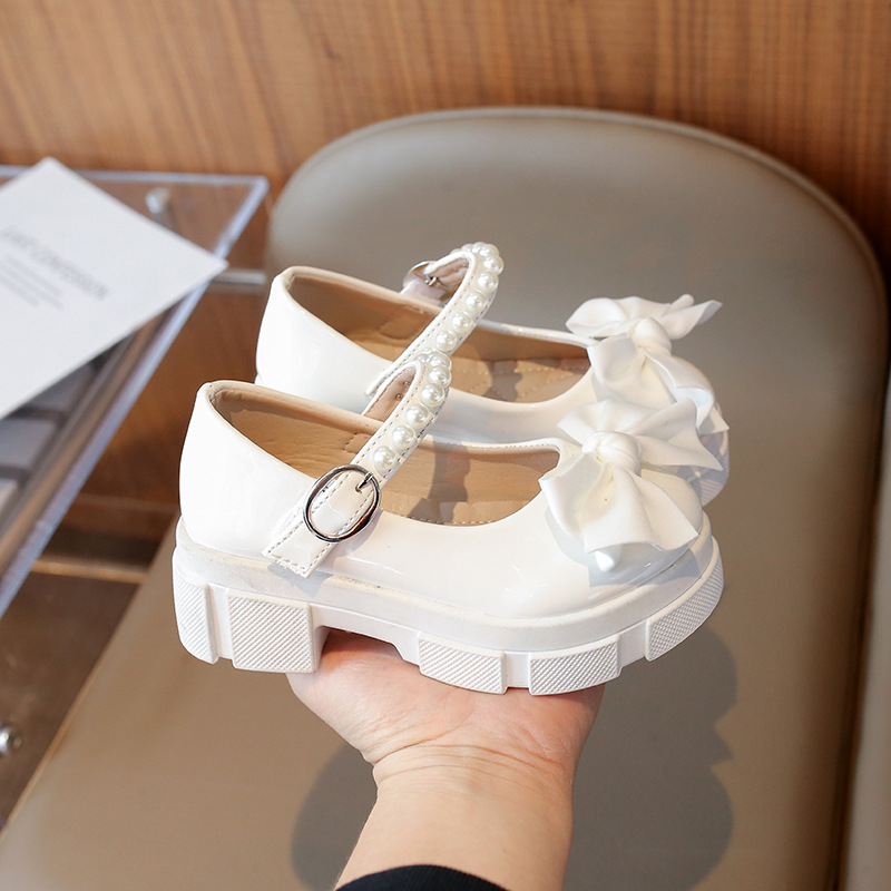 Dječje PU kožne cipele, korejskog stila, s mašnicom, platformom, Velcro zatvaračem, za djevojčice od 4 do 12 godina