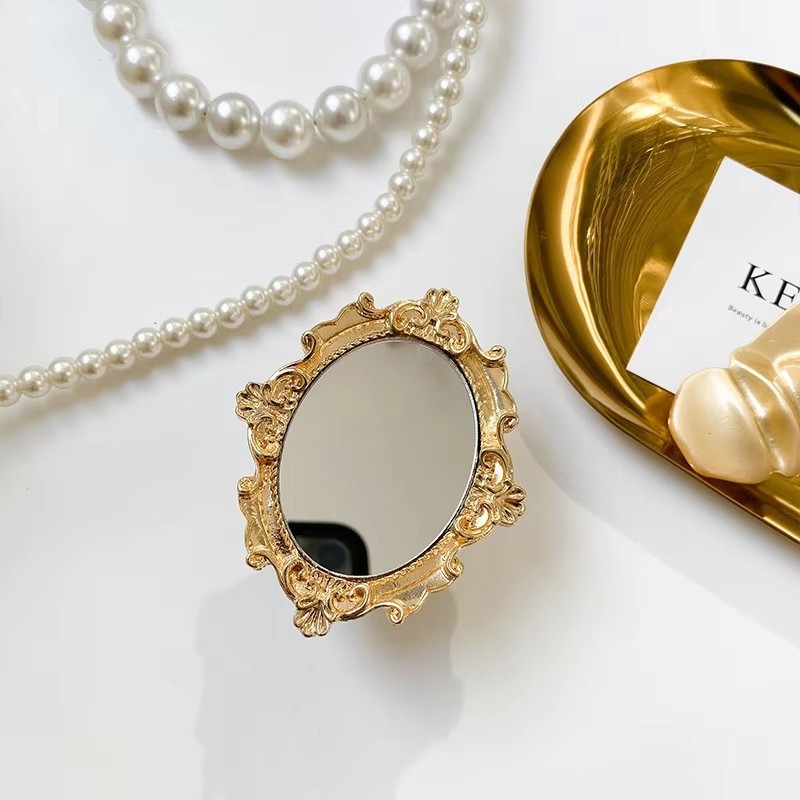 Stolni nosač za telefon i tablet s sklopnim okruglim ogledalom i ljepilnom površinom