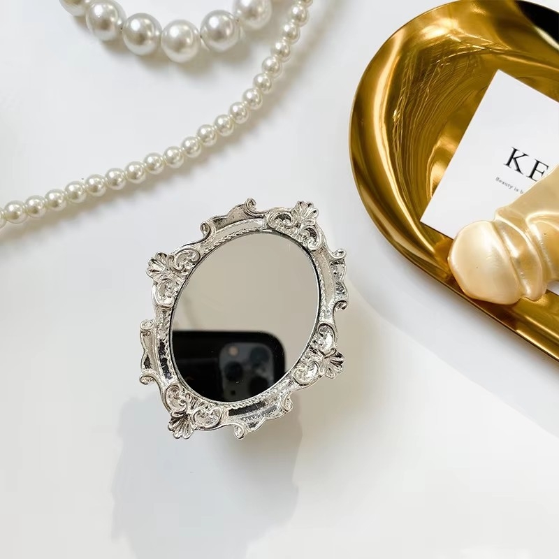 Stolni nosač za telefon i tablet s sklopnim okruglim ogledalom i ljepilnom površinom