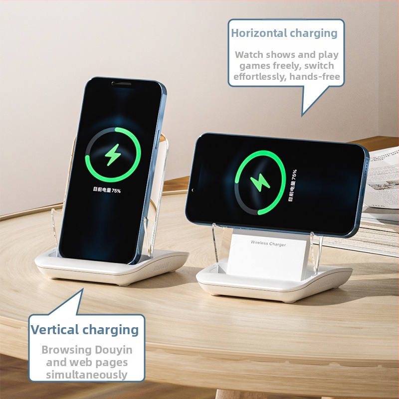 Bezdrôtová nabíjačka 15W s magnetickým usporiadaním, 65W rýchle nabíjanie, QC3.0 protokol, vertikálny stolný stojan