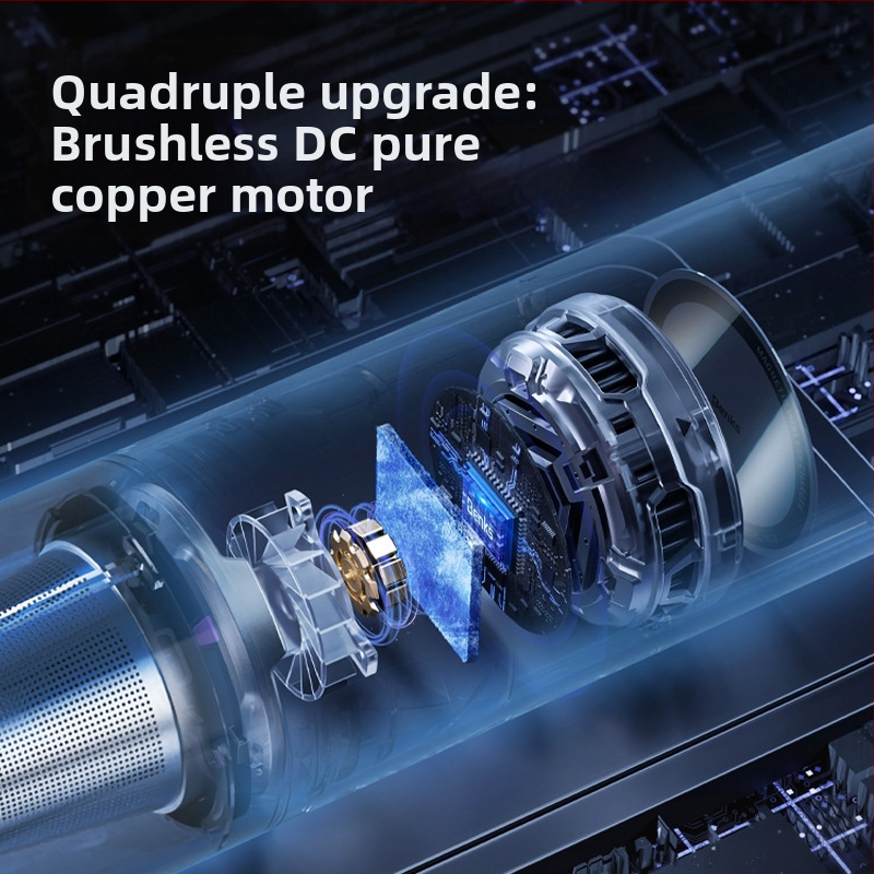 Безжичен ръчен/вертикален вакуум за автомобил – 4-в-1, всмукване 16000Pa, 7.4V, 100W, презареждащ се