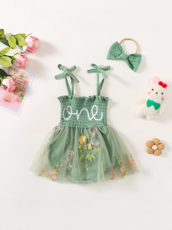 Памучна презрамкова рокля принцеса за момичета с флорален принт и набрани детайли