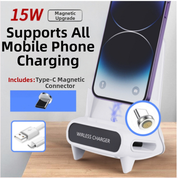 Βάση ασύρματης φόρτισης για smartphone με οριζόντια θέση — 15W γρήγορη φόρτιση (QC3.0), 5V/2A ή 9V/2A