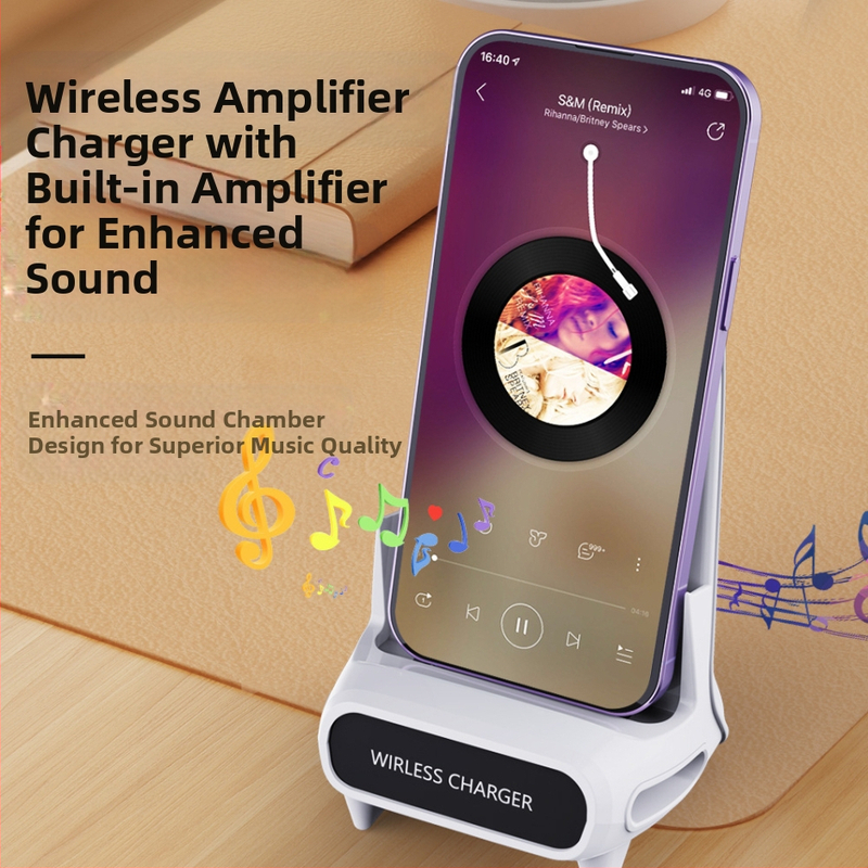 Bezdrôtová nabíjačka na telefón s držiakom pre vodorovnú orientáciu – 15W rýchlonabíjanie (QC3.0), 5V/2A alebo 9V/2A