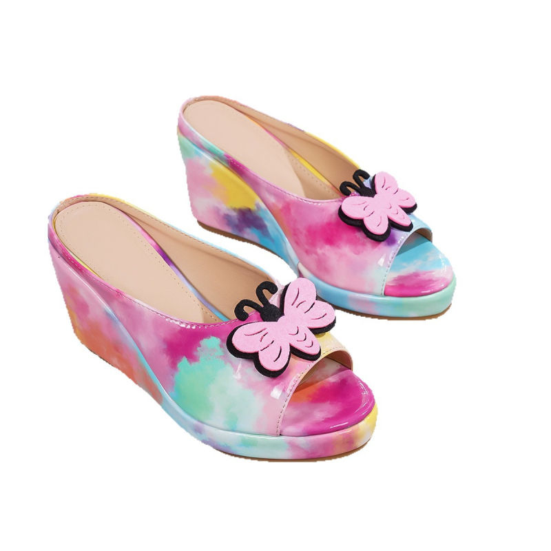 Moteriški sandalai su 8 cm aukštomis pados, žuvies burnos formos pirštų galiukai, PU viršus, PU vidus, TPR padai