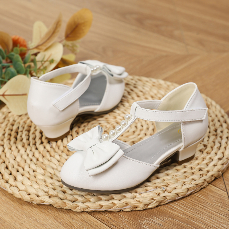 Dječje sandale s mašnicom, korejskog stila, gornji dio od mikrovlaknaste kože, Velcro zatvarač, TPR potplat