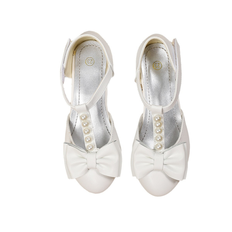 Dječje sandale s mašnicom, korejskog stila, gornji dio od mikrovlaknaste kože, Velcro zatvarač, TPR potplat