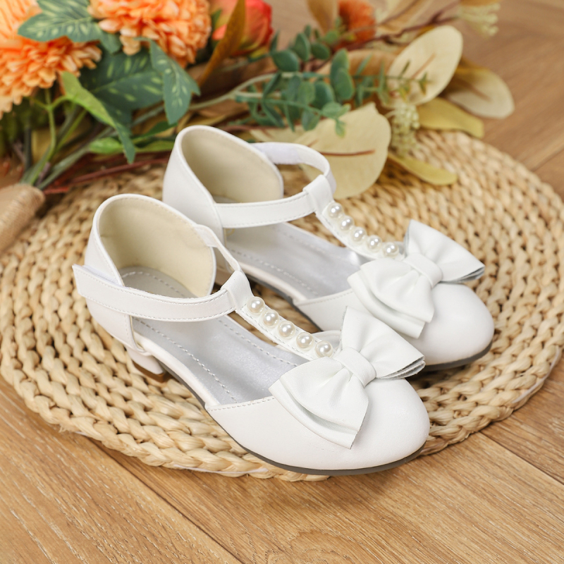 Dječje sandale s mašnicom, korejskog stila, gornji dio od mikrovlaknaste kože, Velcro zatvarač, TPR potplat