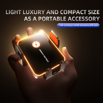 Държач за безжично зарядно за кола (15W, Snap-on монтаж, безжично зареждане, за въздушен отвор, универсален)