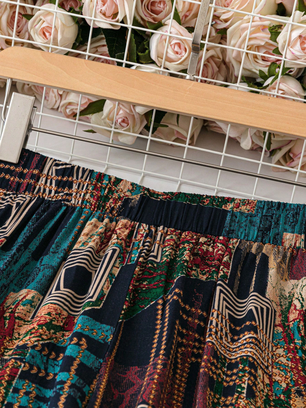 Дамски ежедневни панталони: ретро стил, прав силует, еластична талия, полиестер 95%+, летен модел 2025