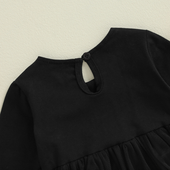 Ρόμπερ από βαμβάκι με διχτυωτό ύφασμα και λαιμόκοψη τύπου κούκλας, μακριά μανίκια, για βρέφη και νήπια (Άνοιξη-Φθινόπωρο)