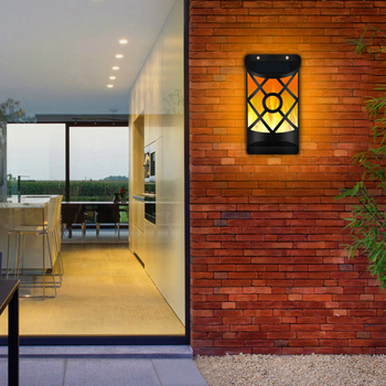 Ηλιακό φωτιστικό τοίχου σε μορφή φλόγας με 66 LED (Μοντέλο YY-106-3, LED πηγή, IP65, 0,38W, 6–12 ώρες)