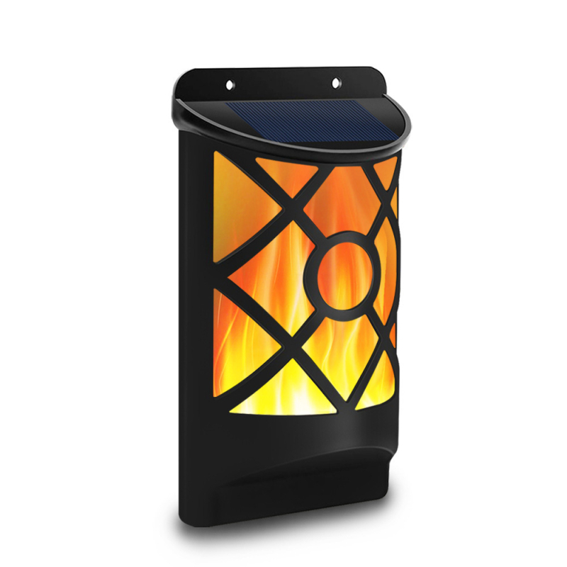 Соларна стенна лампа във формата на пламък с 66-LED (модел YY-106-3, LED източник, IP65, 0,38W, 6–12 часа)