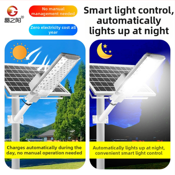 Saulės energijos lauko išlenkta gatvės šviestuvas, A10 modelis, 74 LED, 1000 lm, 6500K, IP66