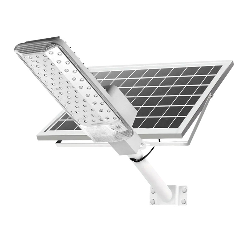 Saulės energijos lauko išlenkta gatvės šviestuvas, A10 modelis, 74 LED, 1000 lm, 6500K, IP66