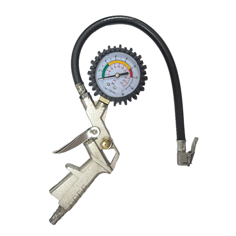 Padangų slėgio matuoklis su pripildymo galvute – skaitmeninis ekranas, aukšta tikslumas, diapazonas iki 220 psi