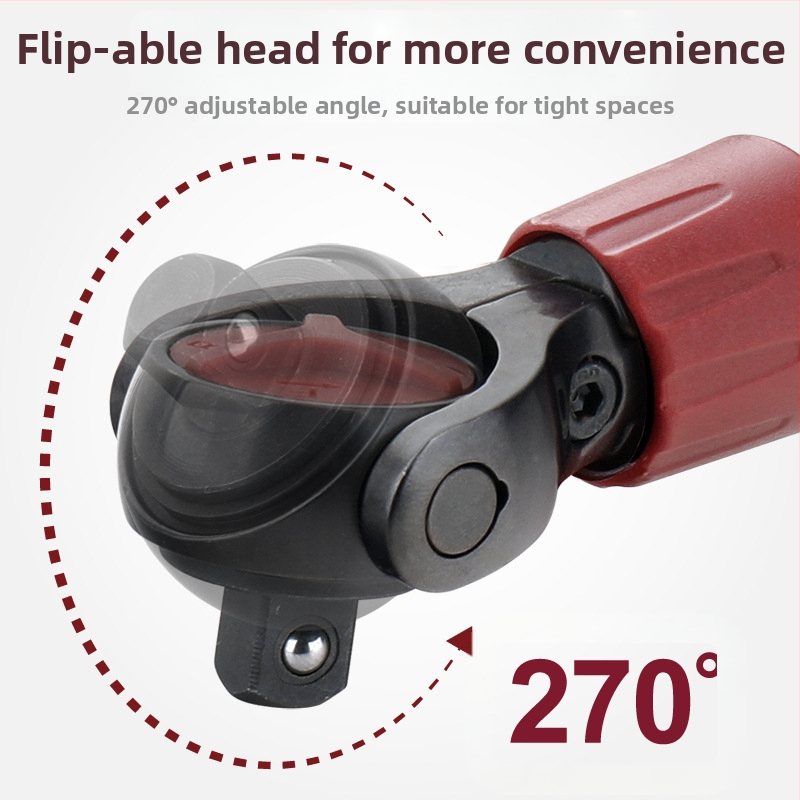 Hi-Spec регулируем тресчотен ключ с телескопична глава, 3/8 инча квадратна глава, хром ванадий стомана, черно покритие, Imperial формат, индустриален клас