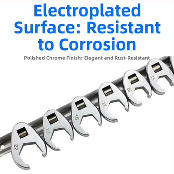 Гаечен ключ с сменяеми глави и открит край, L-образен, хромирана карбонова стомана, полирана повърхност