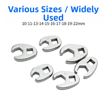 Гаечен ключ с сменяеми глави и открит край, L-образен, хромирана карбонова стомана, полирана повърхност