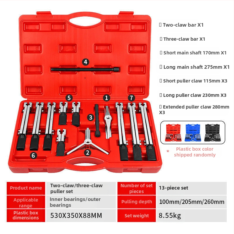 Sada ťahovačov pre auto – 13 dielov, dvojramenný univerzálny ťahovač