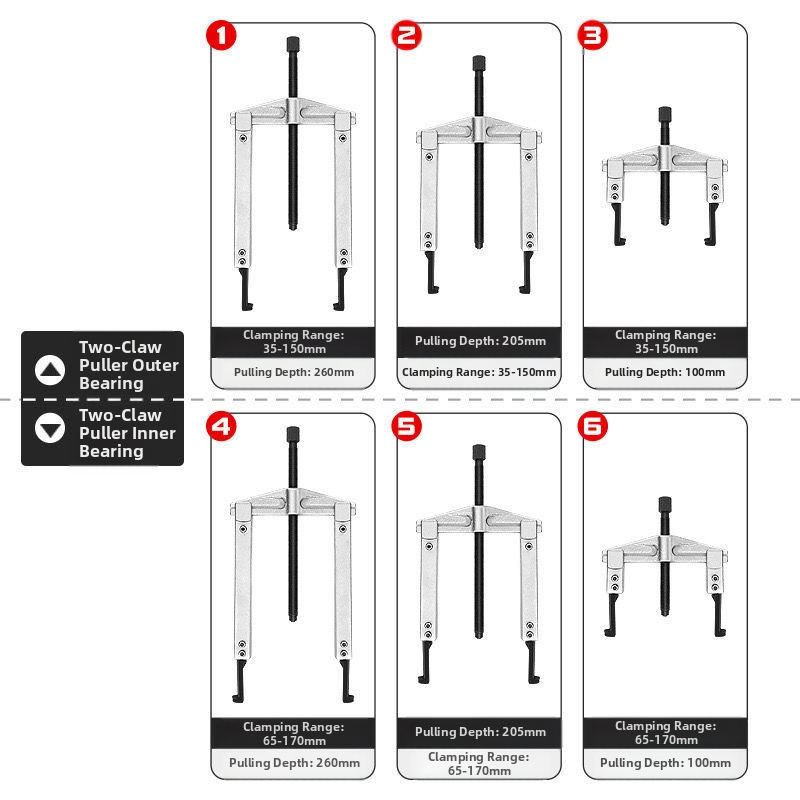 Sada ťahovačov pre auto – 13 dielov, dvojramenný univerzálny ťahovač