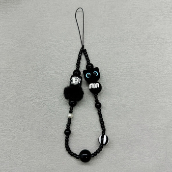 Monster Cat dizaino mobiliojo telefono laidelė, rankų darbo iš PVC, plastinė sagtis, atskirai supakuota