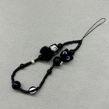 Monster Cat dizaino mobiliojo telefono laidelė, rankų darbo iš PVC, plastinė sagtis, atskirai supakuota