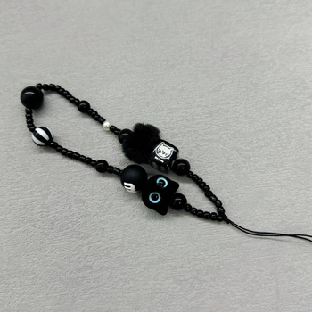 Monster Cat dizaino mobiliojo telefono laidelė, rankų darbo iš PVC, plastinė sagtis, atskirai supakuota