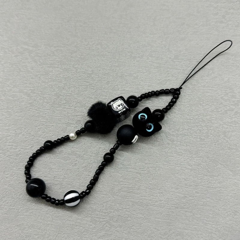 Monster Cat dizaino mobiliojo telefono laidelė, rankų darbo iš PVC, plastinė sagtis, atskirai supakuota