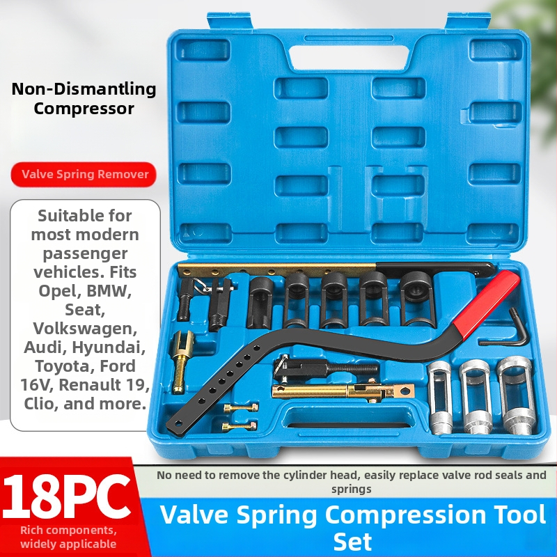 Kliešte na kompresiu ventilových pružín s nástrojom na demontáž/montáž tesnenia ventilu, výmena tesnenia ventilu — Značka: Mussen hall; Materiál: zliatina; Rozsah použitia: Auto opravy