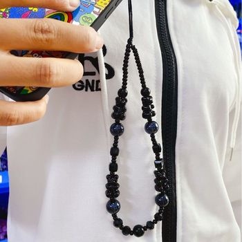 Dark Bear каишка за телефон, нейлонова връзка, керамична висулка, геометрична форма, пластмасов катарам, унисекс стил