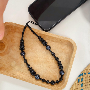 Dark Bear каишка за телефон, нейлонова връзка, керамична висулка, геометрична форма, пластмасов катарам, унисекс стил