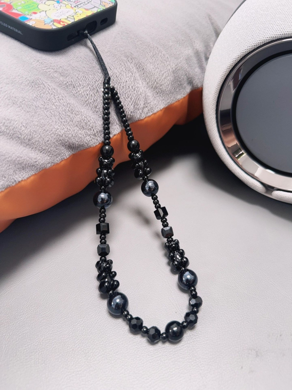 Dark Bear каишка за телефон, нейлонова връзка, керамична висулка, геометрична форма, пластмасов катарам, унисекс стил