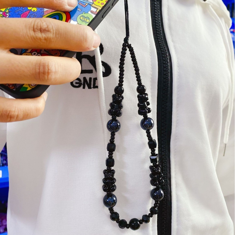 Dark Bear каишка за телефон, нейлонова връзка, керамична висулка, геометрична форма, пластмасов катарам, унисекс стил