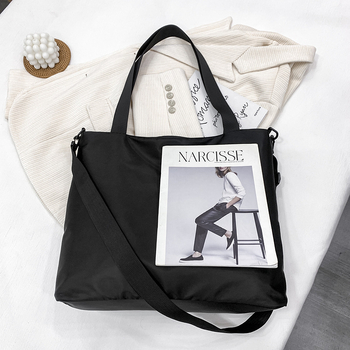 Najlonska tote torba sa zipom, gradski minimalistički stil, laminirana unutarnja džep sa zipom