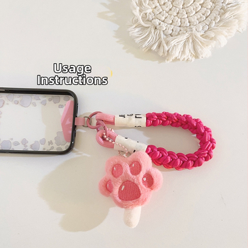 Телефонна каишка с подвеска под формата на котешка лапа (Plastic; Nylon rope; Plastic buckle; Brand Jiechuangxing; Style: Women\'s)