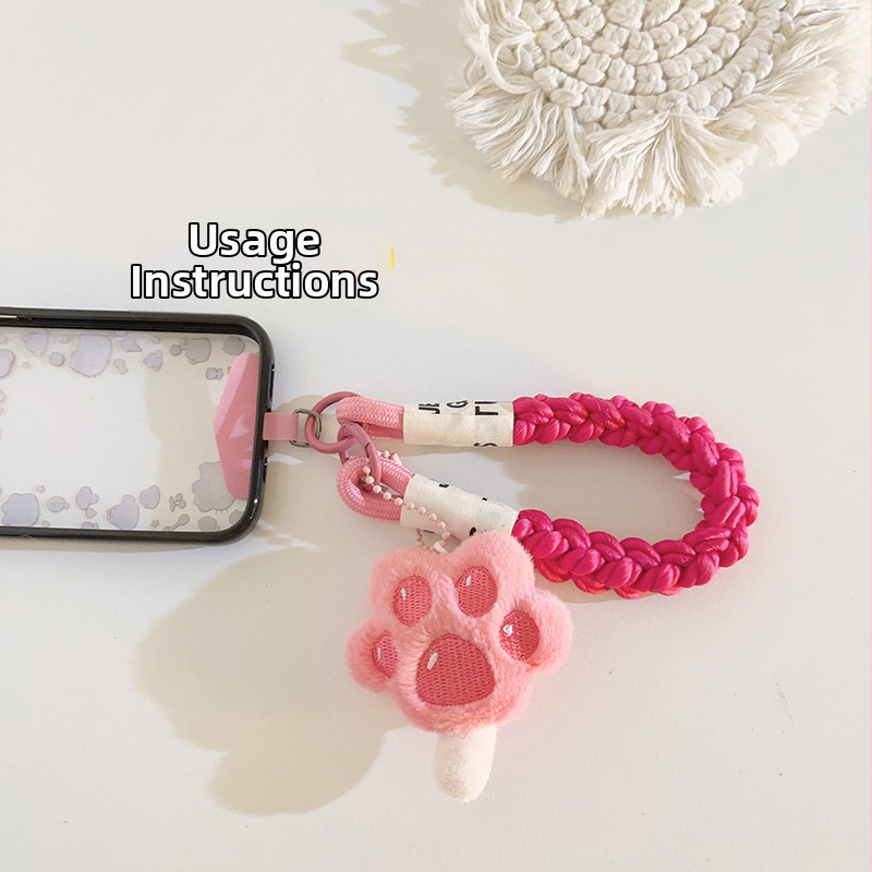 Телефонна каишка с подвеска под формата на котешка лапа (Plastic; Nylon rope; Plastic buckle; Brand Jiechuangxing; Style: Women's)