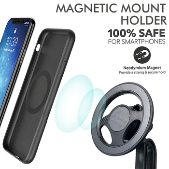 Autótelefon-tartó mágneses szívóval, univerzális, gravitációs rögzítés, pohártartóval kompatibilis (nem tölthető)