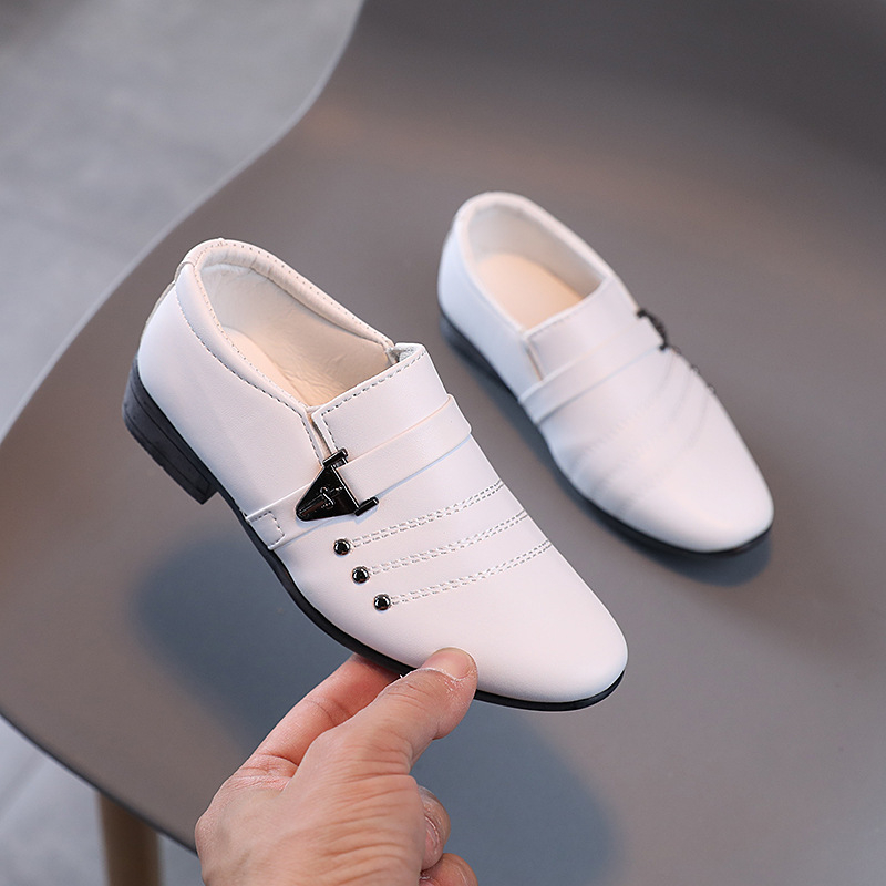 Školske tenisice za dječake s niskim vrhom od umjetne kože, gumeni potplat, tekstilna uložak, za djecu 7–12 godina, akademski stil