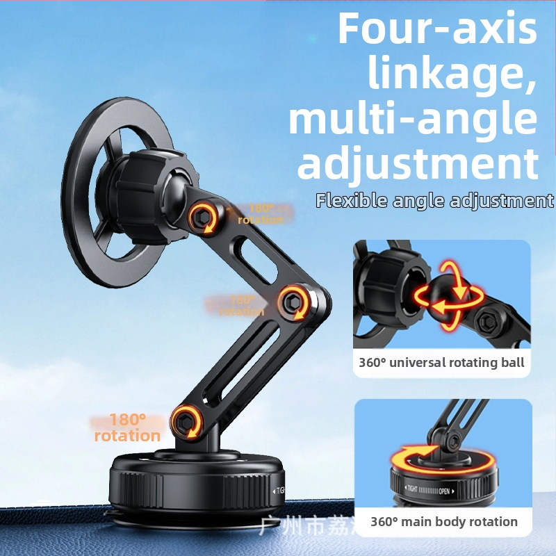 Držiak na telefón do auta zo zinkovej zliatiny, magnetické sťahovanie a vákuové uchytenie, podpora personalizácie