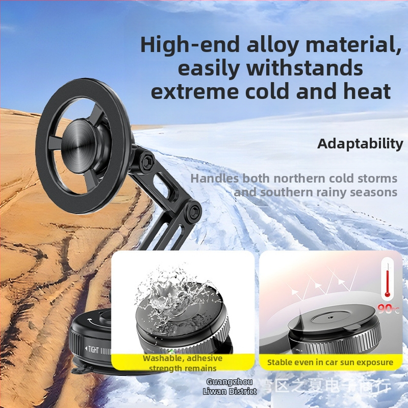 Držiak na telefón do auta zo zinkovej zliatiny, magnetické sťahovanie a vákuové uchytenie, podpora personalizácie