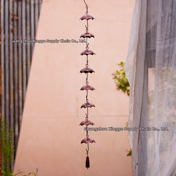 Dážďový reťaz na dážď pre dážnik — kovový zvonček vetra, dekorácia do exteriéru