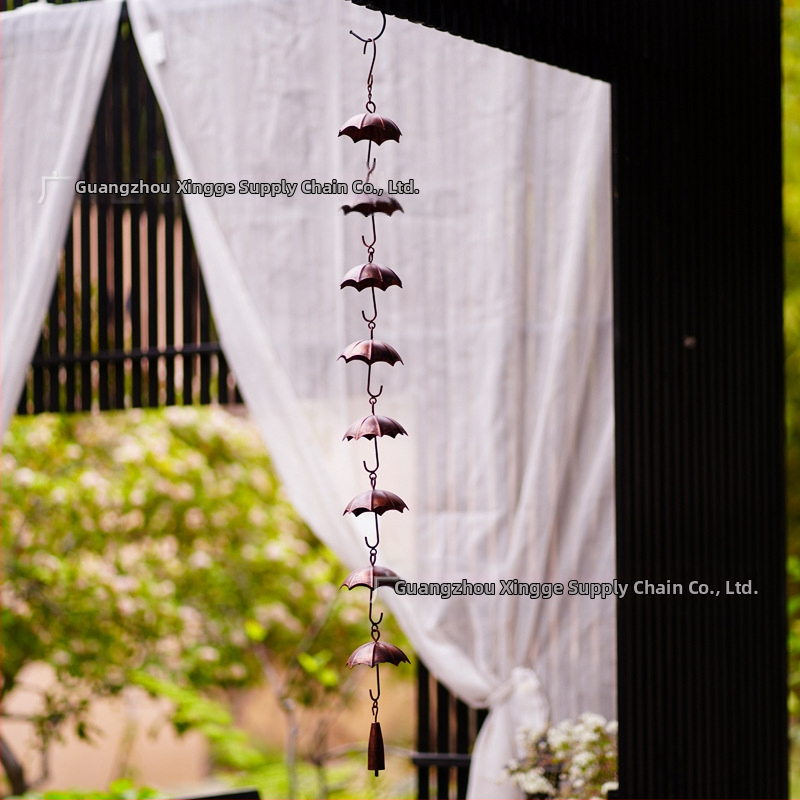 Dážďový reťaz na dážď pre dážnik — kovový zvonček vetra, dekorácia do exteriéru